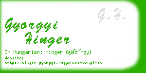 gyorgyi hinger business card